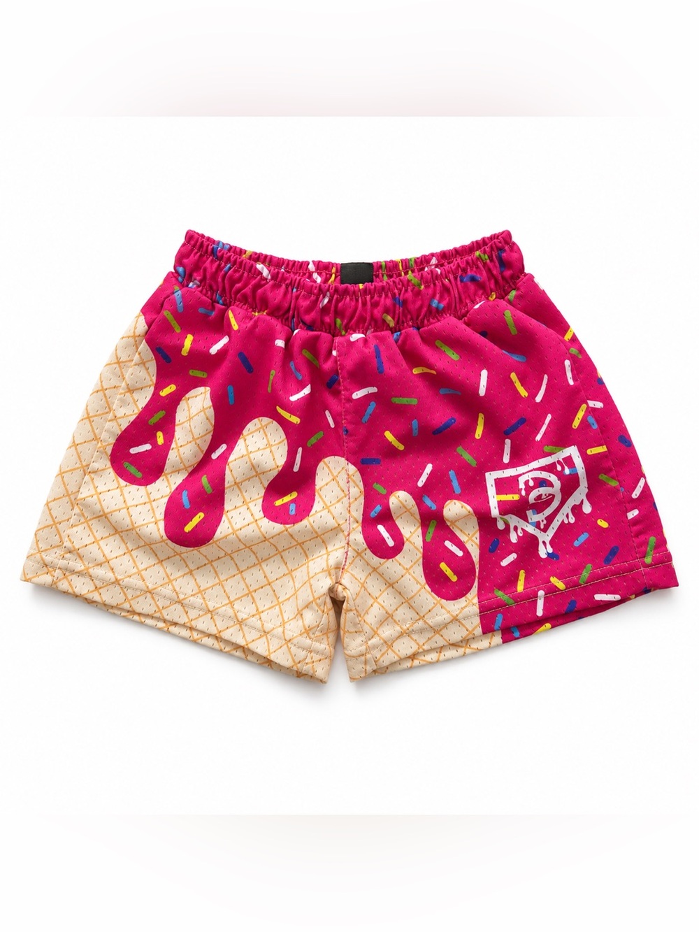 Kids Fuchsia Ice Cream Drip Print Shorts